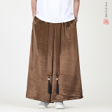 缎面冰丝垂感2026夏季风阔腿裤长裤休闲裤A2007-p68，男装休闲裤，钱塘7008(原4008)