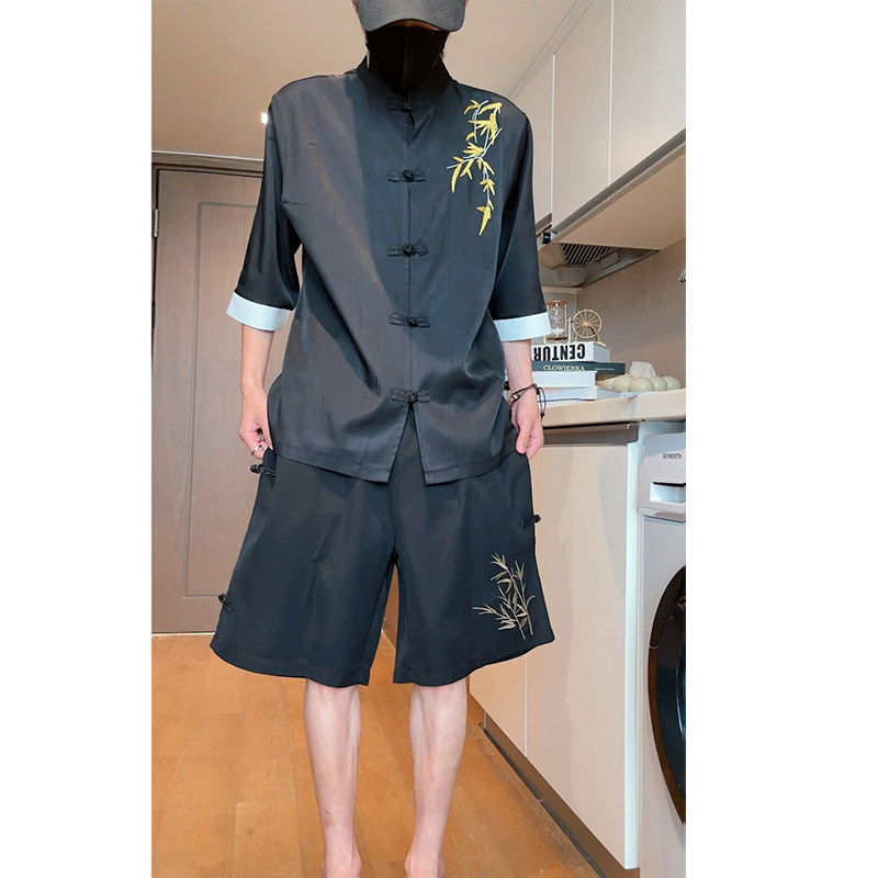 2026夏季竹子现货！刺绣风短袖衬衫/衬衣A882-p65，男装T恤，钱塘7008(原4008)