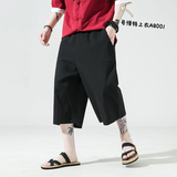 2023夏新款风大码冰丝绉宽松七分裤A9000-p35，男装休闲裤，钱塘7008(原4008)