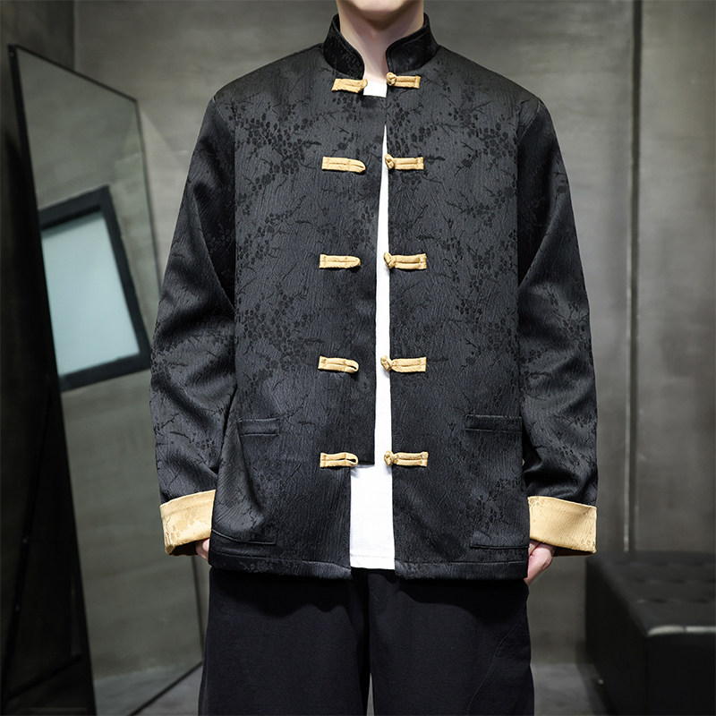 有货提花2026春新中式红婚礼唐装汉服外套A650-P110,男装民族服装,钱塘7008(原4008)