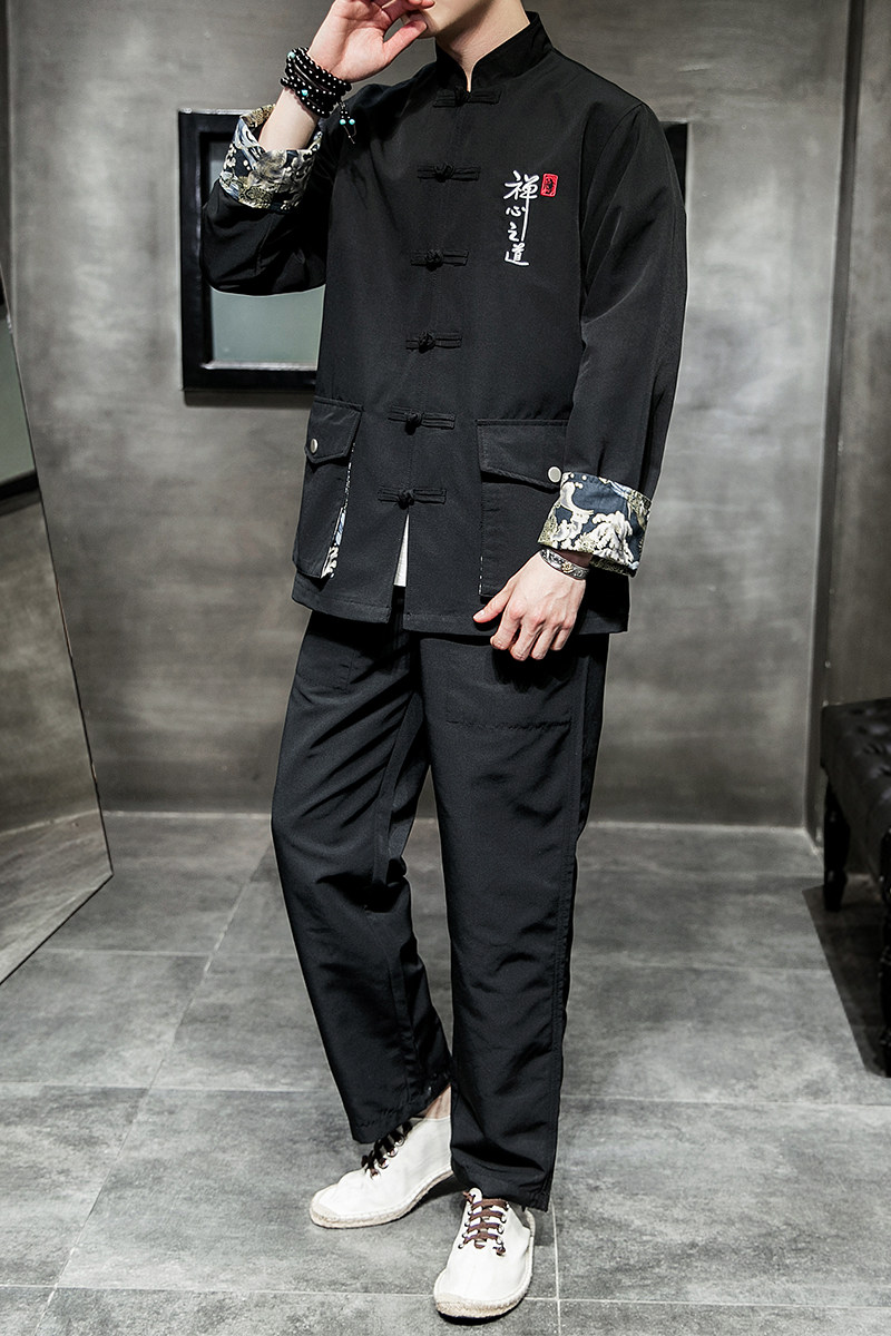 风立体口袋2026春款盘扣汉服套装特价A706-P70,男装休闲套装,钱塘7008(原4008)