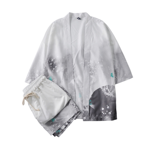 A3029*大码夏季男2021中国风 水墨 沙滩 冰丝面料 汉服套装p80图片