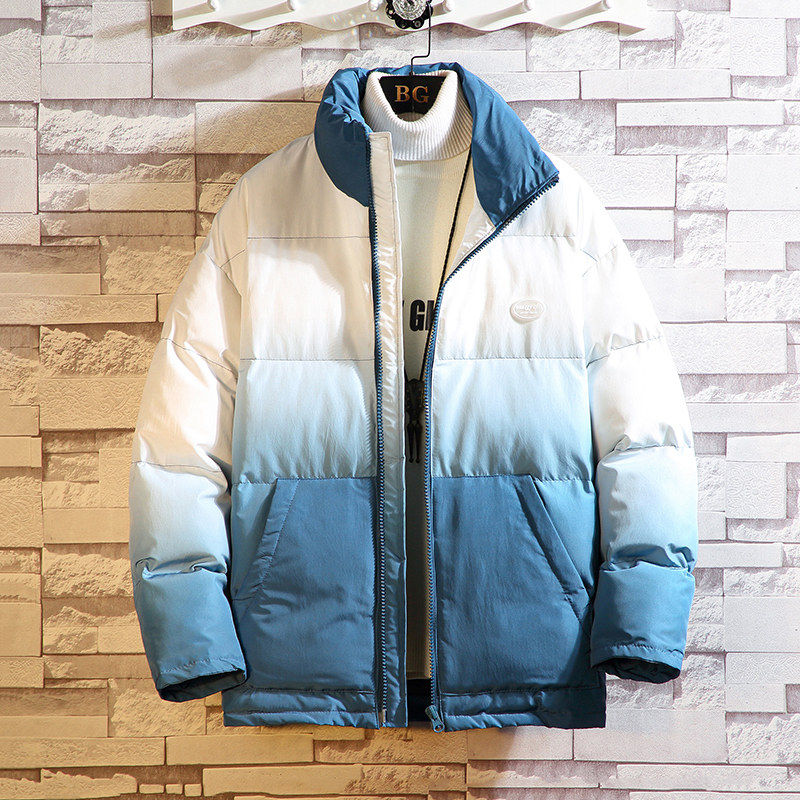 J196砖墙渐变撞色2色2020冬装爆款M-5XL大码立领棉衣棉服P120,男装棉衣,钱塘7008(原4008)