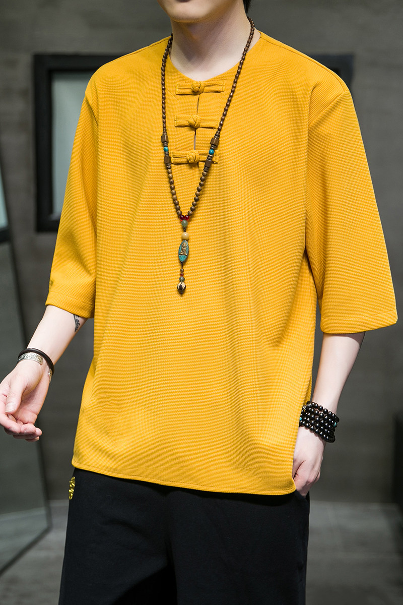 跑量有货风夏2026盘扣汉服短袖男T恤A9006-p48,男装T恤,钱塘7008(原4008)