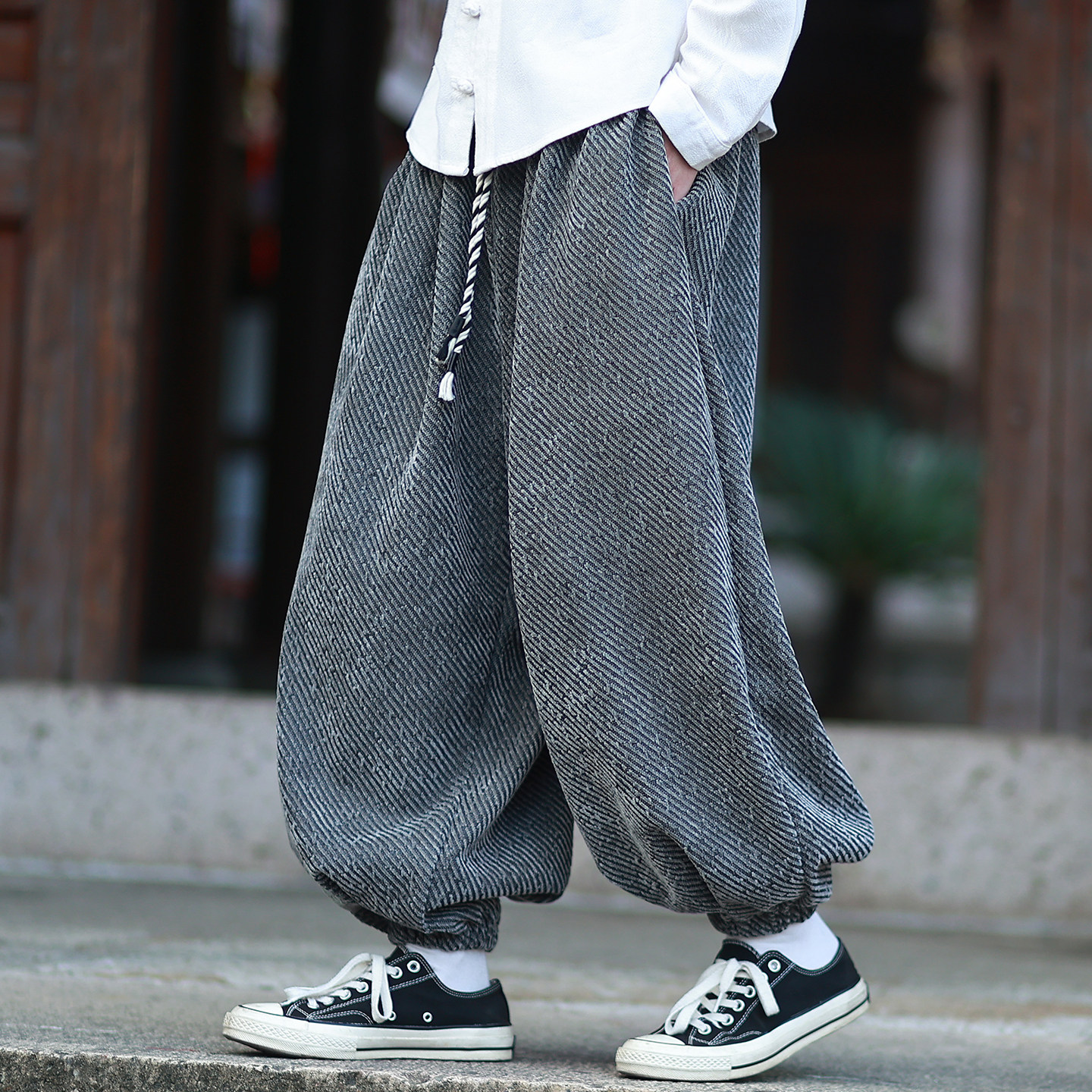 雪尼尔加厚斜纹提花新款秋冬2025宽松哈伦灯笼裤A560-p78,男装休闲裤,钱塘7008(原4008)