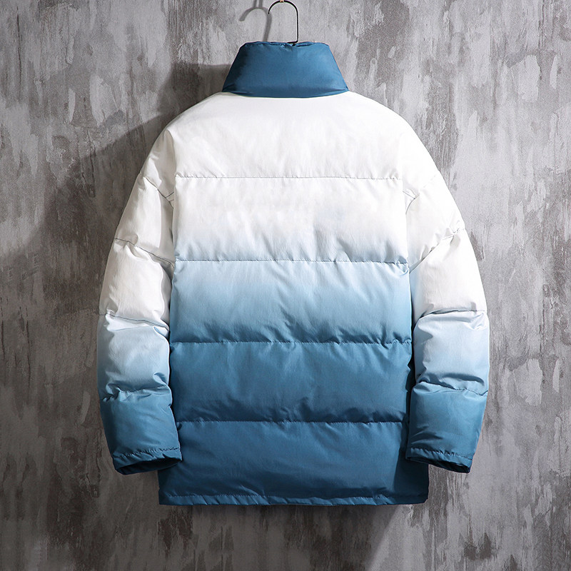 J196渐变撞色2020冬装爆款M-5XL大码立领棉衣棉服P120,男装棉衣,钱塘7008(原4008)