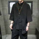 大码夏2026夏风盘扣短袖假两件衬衫/衬衣A3009*p60，男装T恤，钱塘7008(原4008)
