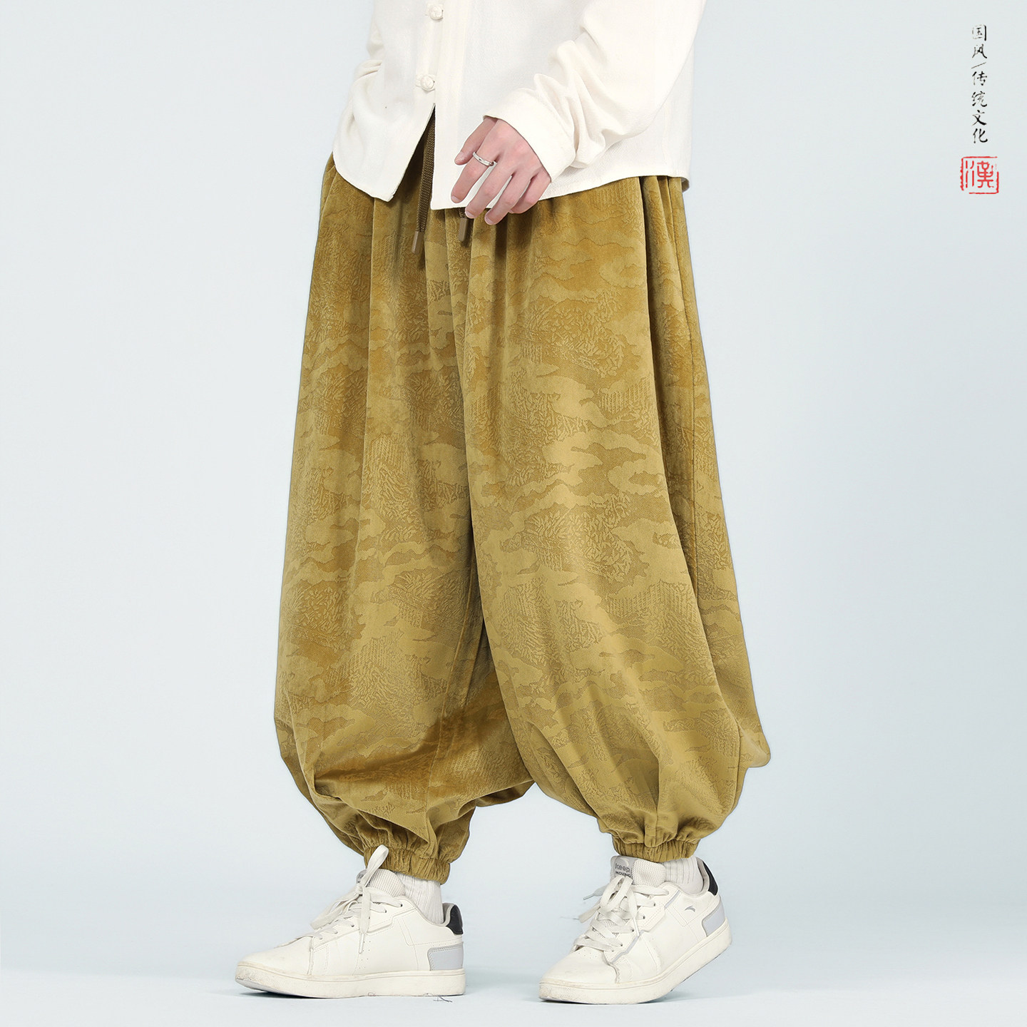 提花新款百搭秋冬2025宽松版哈伦灯笼裤子A3306-p70
