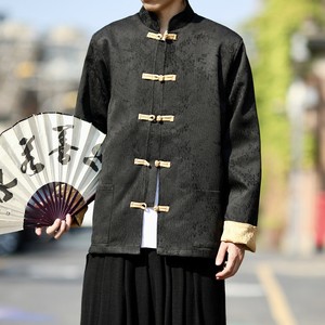 提花2025 新中式 红婚礼唐装汉服外套 A650-P110，男装民族服装，钱塘7008(原4008)