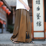缎面冰丝垂感2026夏季风阔腿裤长裤休闲裤A2007-p68，男装休闲裤，钱塘7008(原4008)