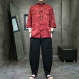 风2026夏现货！山水提花冰丝顺滑短袖衬衫/衬衣A881*p65，男装T恤，钱塘7008(原4008)