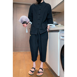 2026夏季 大码风  棉麻盘扣 开衫汉服套装A718-p80图片