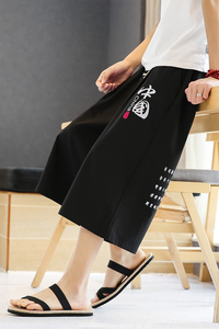 A4008中国风大码2021 冰丝面料 男哈伦裤七分裤p50图片