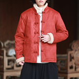 麂皮绒提花龙冬2025新中式盘扣外套唐装红棉衣外套A551-P148，男装棉衣，钱塘7008(原4008)