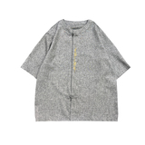 刺绣款大码男风夏2026仿麻汉服短袖衬衫/衬衣A862-p55，男装T恤，钱塘7008(原4008)