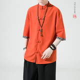 夏季2023新品风华夫格垂感汉服短袖男T恤A9005-p48，男装T恤，钱塘7008(原4008)
