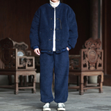 A338-P100特价2025羊羔毛套装唐装棉衣加厚汉服棉袄外套套装，男装棉衣，钱塘7008(原4008)