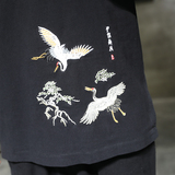 A736*中国风刺绣夏款2021T恤+九分裤套装P100，男装休闲套装，钱塘7008(原4008)