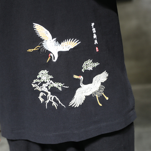 A736*中国风刺绣 夏款2021 T恤+九分裤套装P100图片