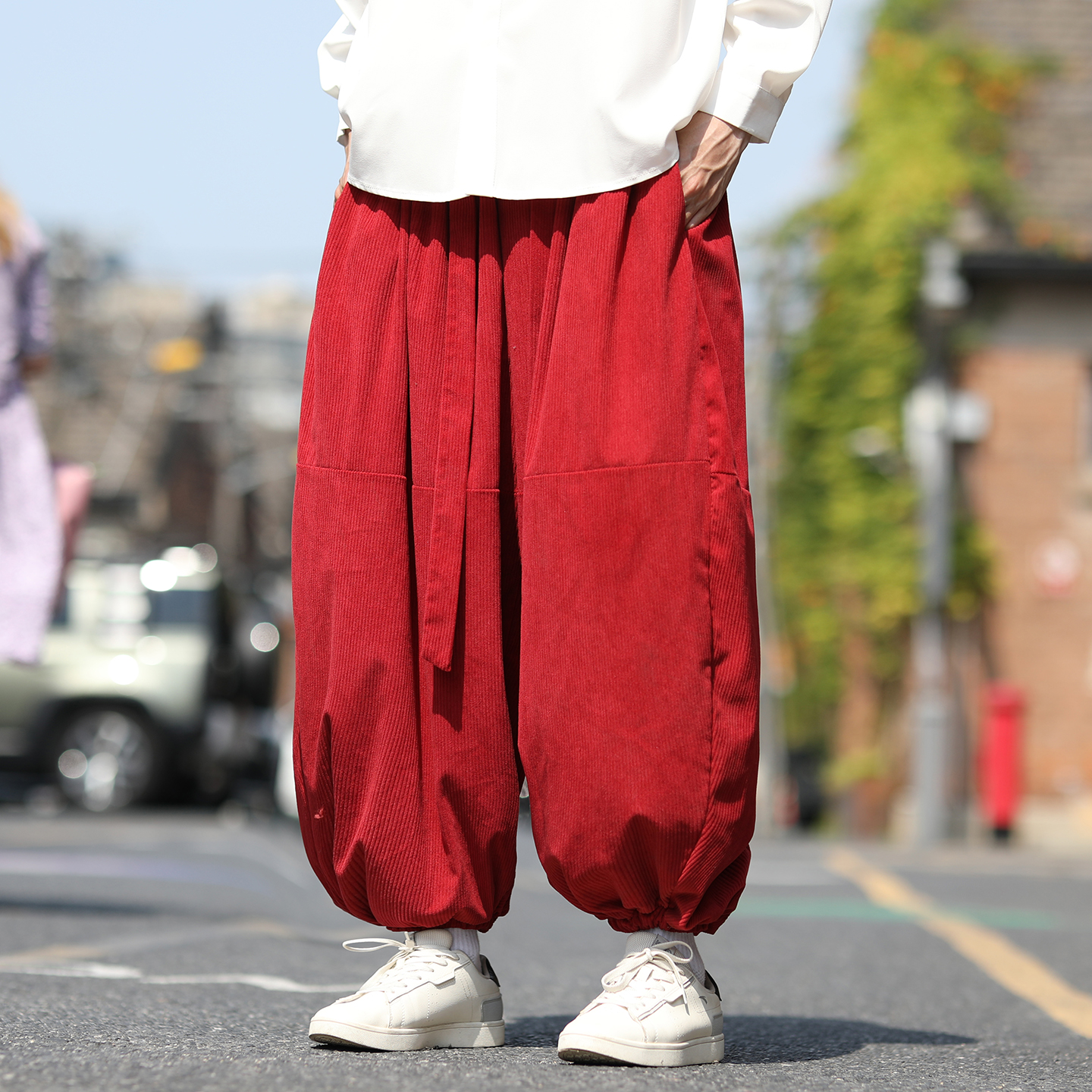 2025秋灯芯绒4色休闲裤男宽松款哈伦灯笼裤子A101-p70，男装休闲裤，钱塘7008(原4008)