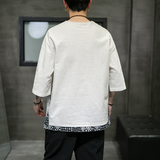A3013中国风2021夏撞色拼人心齐圆领假两件短袖T恤p50，男装T恤，钱塘7008(原4008)
