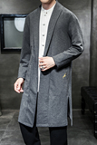 A768秋2021中国风大码加厚长款针织开衫汉服p90，男装针织衫/毛衣，钱塘7008(原4008)