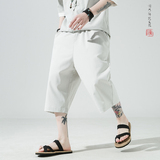 2026夏百搭新款风大码冰丝绉宽松七分裤A9000-p35，男装牛仔裤，钱塘7008(原4008)