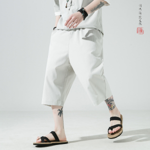 2026夏 百搭新款 风大码冰丝绉 宽松七分裤A9000-p35图片