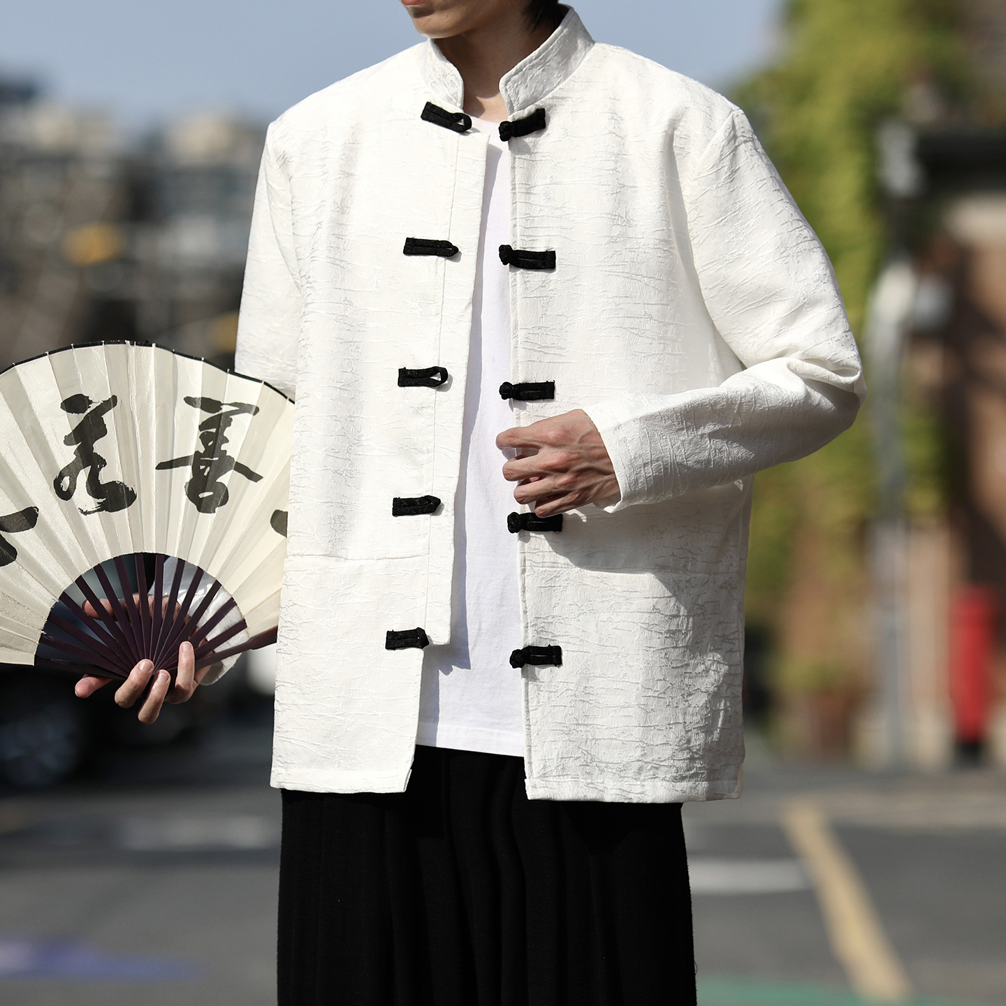 2025秋冬新中式黑白色婚礼唐装汉服夹克外套A655-P105，男装夹克，钱塘7008(原4008)