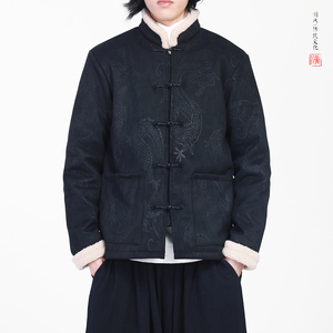 麂皮绒提花龙冬2025新中式盘扣外套 唐装红棉衣外套A551-P148图片