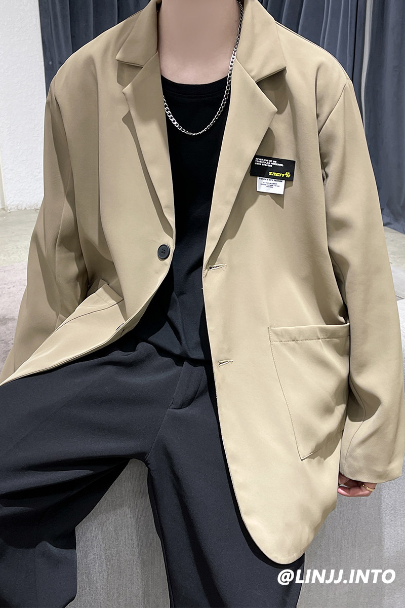 A6101*大码M-5XL港风西服宽松男士潮流帅气秋季上衣,男装西服,钱塘7008(原4008)