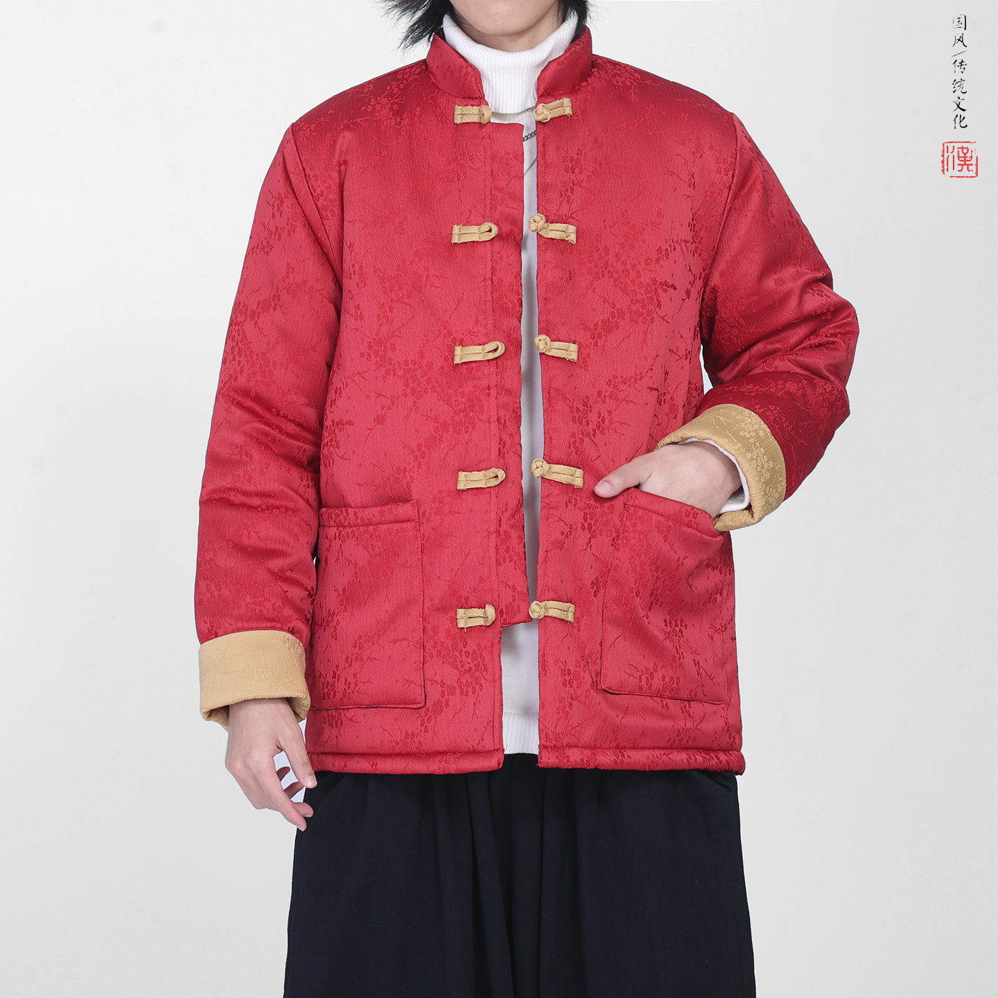 现货！新年红2025冬季风唐装棉衣汉服棉袄外套A510-P140，男装棉衣，钱塘7008(原4008)