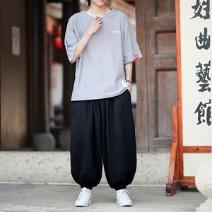 2026夏装 风 简约 棉麻 圆领短袖T恤B999-p30图片