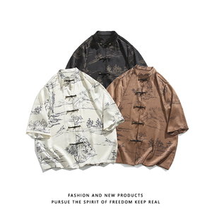 夏季新品2025 风 汉服短袖衬衫/衬衣A675-p65图片