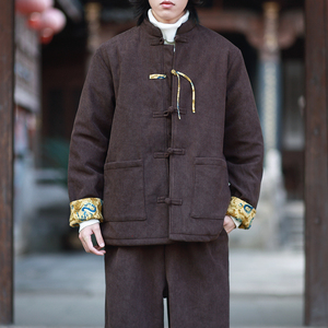 冬款2025灯芯绒套装唐装棉衣加厚汉服棉袄外套套装A339-P198