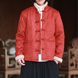 麂皮绒提花龙冬2025新中式盘扣外套唐装红棉衣外套A551-P148，男装棉衣，钱塘7008(原4008)