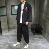 A1085*2021风提花款龙凤花型开衫长袖汉服套装，男装套装，钱塘7008(原4008)