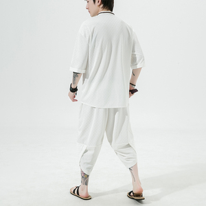 2026风夏季 方格提花 冰丝垂感短袖汉服套装A9002-p70图片