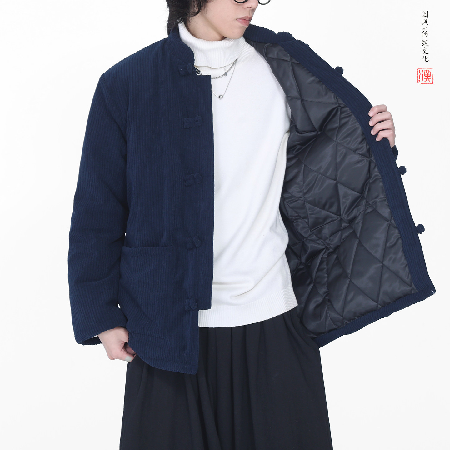 灯芯绒冬2025新中式盘扣外套 保暖唐装红棉衣外套A550-P148图片