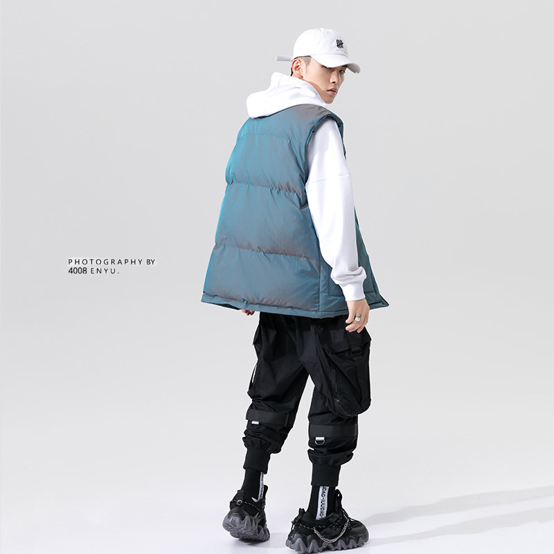 DJ288*大码简约冬季加厚手晒棉2020渐变马甲棉衣P70,男装棉衣,钱塘7008(原4008)