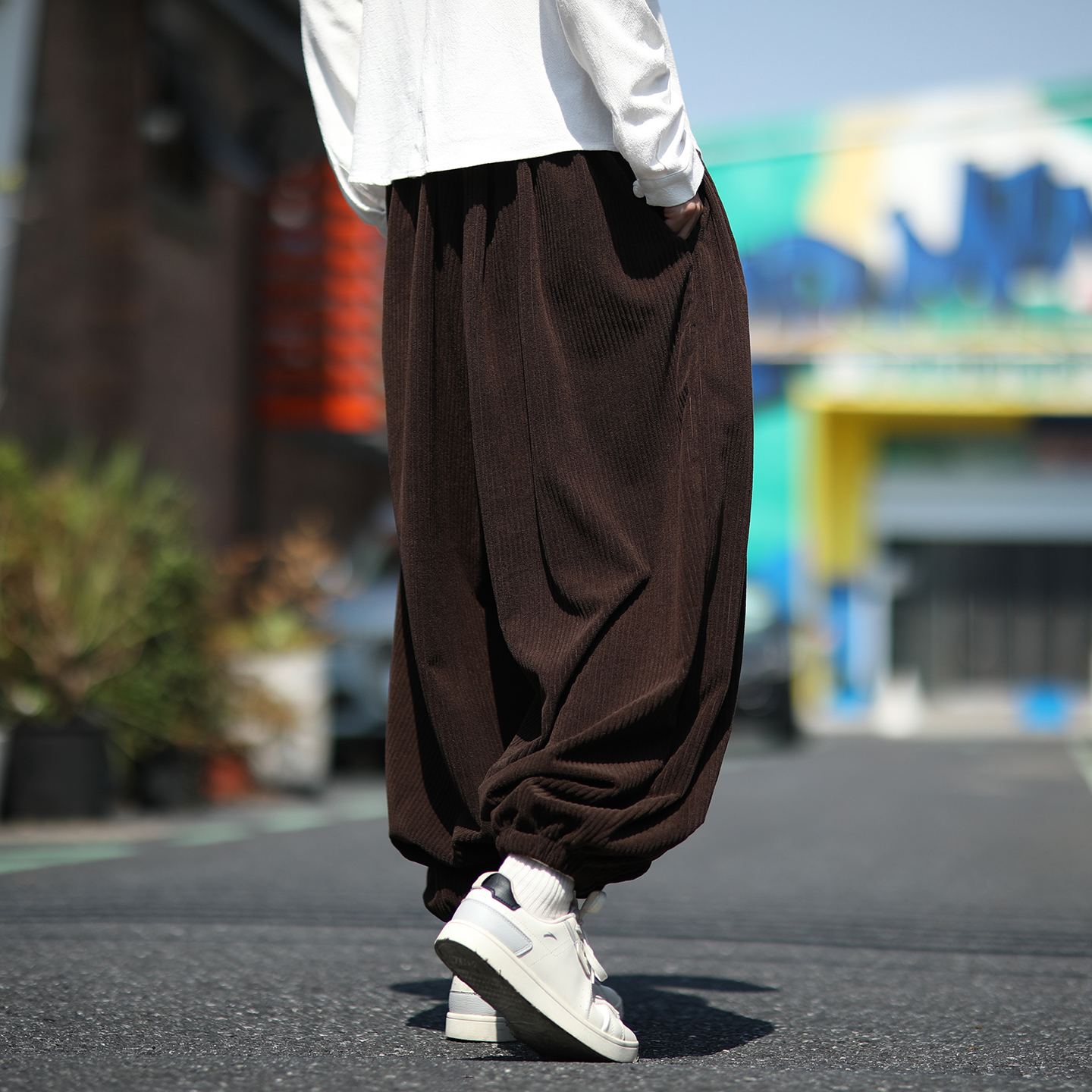 灯芯绒2色新款百搭秋冬2025宽松版哈伦灯笼裤子A3308-p68，男装休闲裤，钱塘7008(原4008)