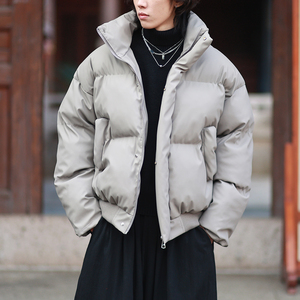 跑量2025PU皮立领棉服男  保暖情侣棉服潮牌美式皮衣棉衣A525*P88图片