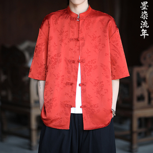 麦穗提花 夏季新品2025 风 汉服短袖衬衫/衬衣A677-p65图片