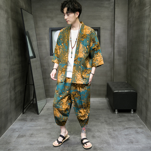 A3003*大码2021中国风 夏 向日葵印花 开衫套装 汉服套装p80图片