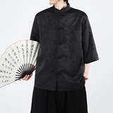 凤凰提花夏季新品2026风汉服短袖衬衫/衬衣A688-p65，男装T恤，钱塘7008(原4008)