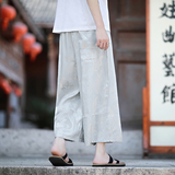 风夏大码2026冰丝面料古风哈伦裤八分裤A4015-p50，男装休闲裤，钱塘7008(原4008)