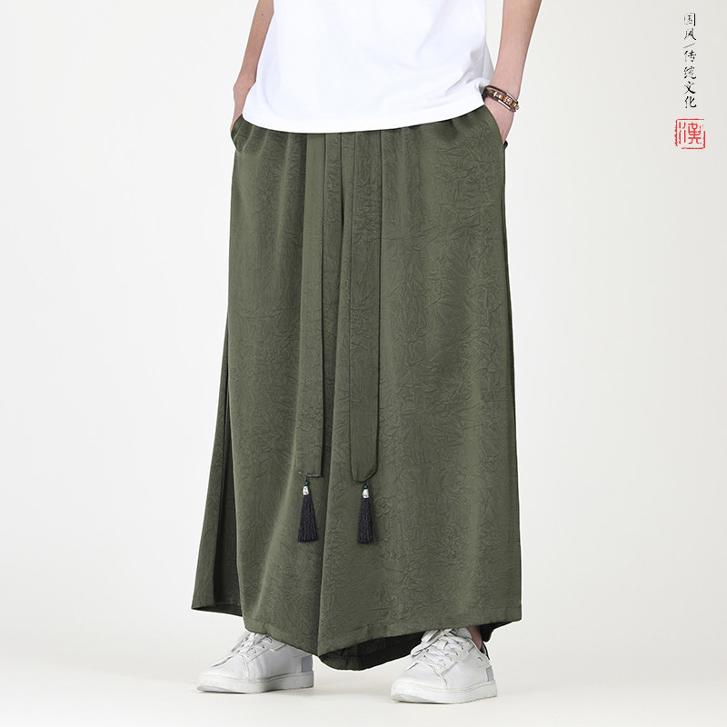 冰丝垂感2026夏季风 压花设计  阔腿裤长裤 休闲裤A2001-p68图片