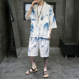 A3021*大码男装主推2021中国风数码冰丝面料汉服套装p80