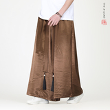 缎面冰丝垂感2025夏季风阔腿裤长裤休闲裤A2007-p68，男装休闲裤，钱塘7008(原4008)