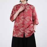 龙凤提花夏季新品2026风汉服短袖衬衫/衬衣A676-p65，男装T恤，钱塘7008(原4008)